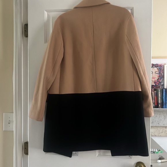 Talbots Long Overcoat - Tan and Black Size 6 - Picture 4 of 5